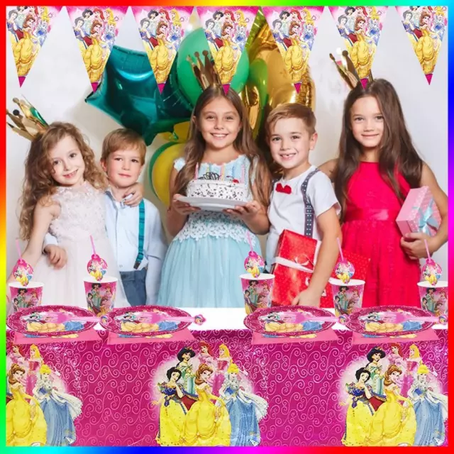 Für Disney Prinzessinnen Themed Party Supplies -Geschirr Dekorationen und Banner
