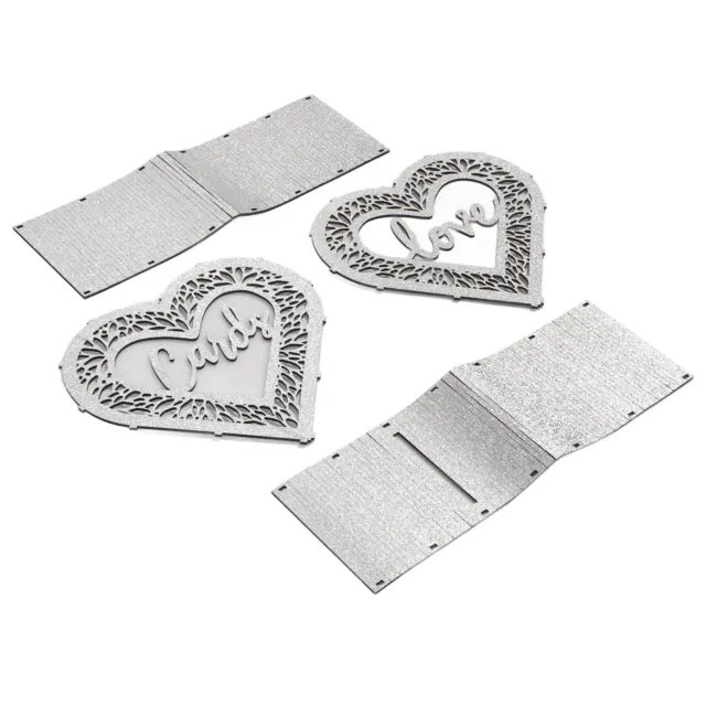 Caja de tarjetas de boda con forma de corazón hueca fácil montaje caja de tarjetas de regalo de boda
