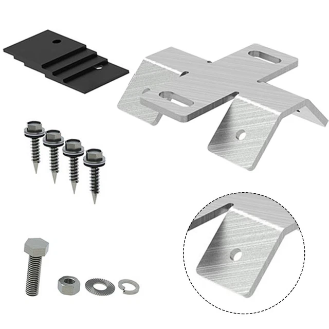Lot De 100 Crochets De Toit NuaSol-NuaFix – Aluminium Argenté – Pour Installations PV – Support Réglable