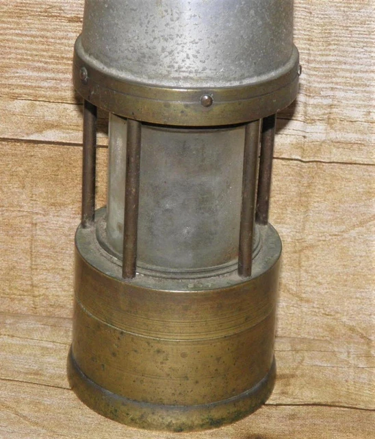 Antique Brass & Aluminum Mining Oil Safety Lamp By J.H Naylor Ltd Wigan 12