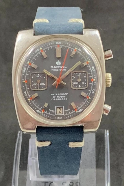 RARE VINTAGE CHRONOGRAPH watch DARWIL PRECISION, cal.Valjoux 234 , Jew ...