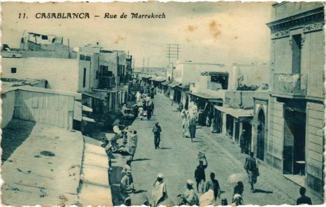 CPA AK CASABLANCA Rue de MARRAKECH MAROC (824565)