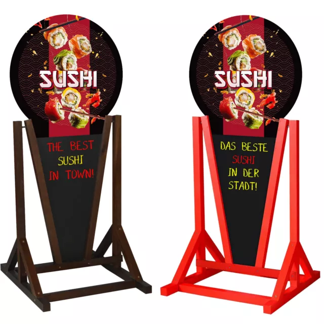 Bouchon client publicitaire tableau à craie moyen en bois  Sushi Asiatique