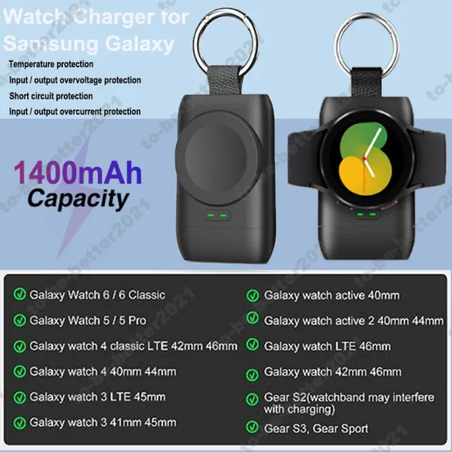 Keychain Powerbank 1400mAh Fast Charging Type C Charger For Samsung Galaxy Watch