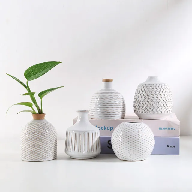 Blumenvase Keramik Vasen für Blumen, Dekorative Vasen Deko, Modern Wohnzimmer