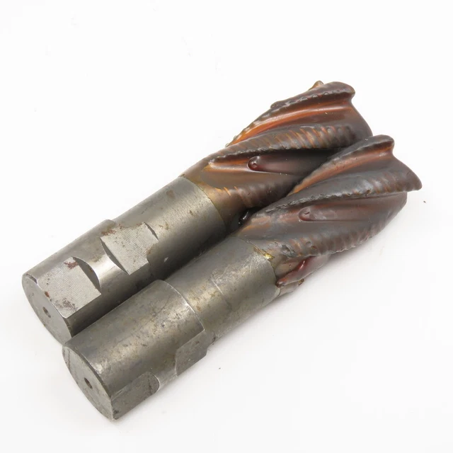 1" Diam. 4 Flute Spiral Roughing End Mill HSS 1" Weldon 2" LOC Lot Of 2