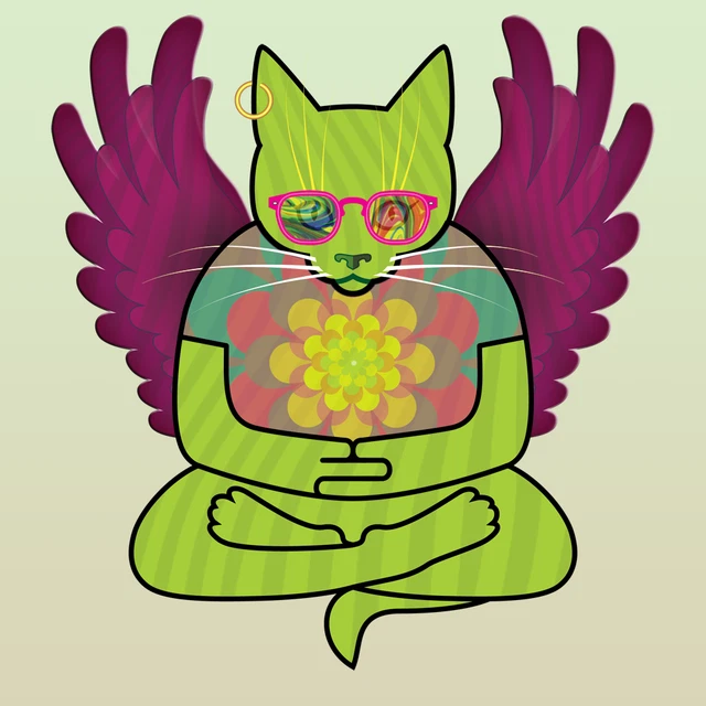 Sacred Feline Poetry Society #2920 - unique original NFT Art by jdeecken