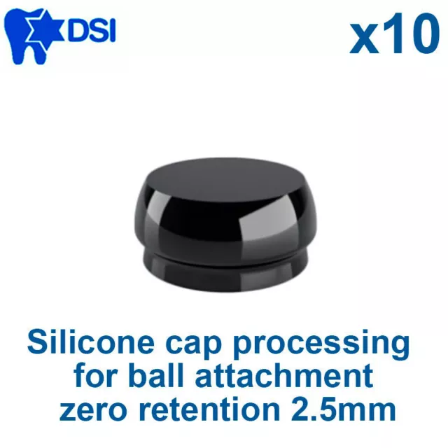 10x Dental Implant Ball Attachment Silicone Insert Caps Zero Retention 2.5mm