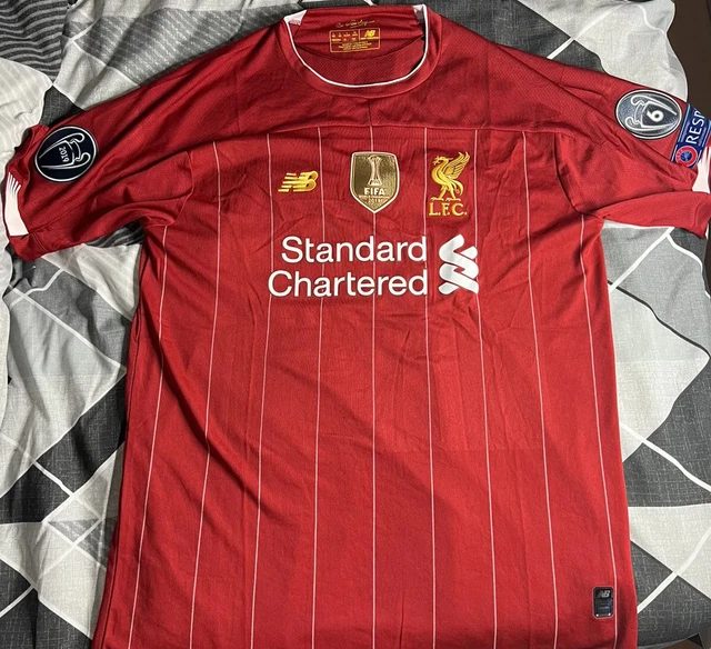 Liverpool shirt with champions league patches top