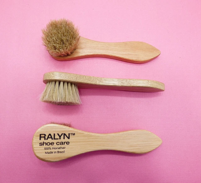 3 New Ralyn horsehair shoe brush lot made in Brazil