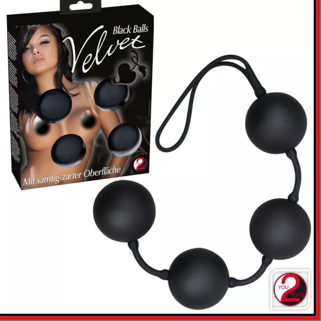 Sex Toys Palline Anali_Vaginali con sfere interne vibranti 4 Velvet Balls Black