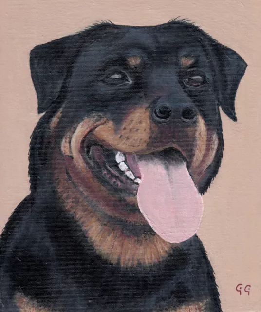 Rottweiler. Blank Greeting/Birthday Card by GiGi. Dogs/Animals from Original Art