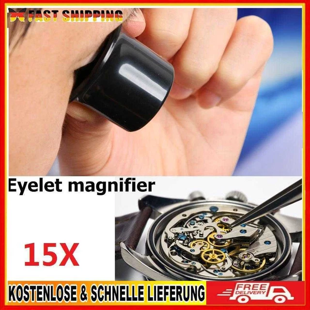 Tragbare monokulare Juwelier-Uhrenlupe Leichtes Vergrößerungsglas (15-fach)