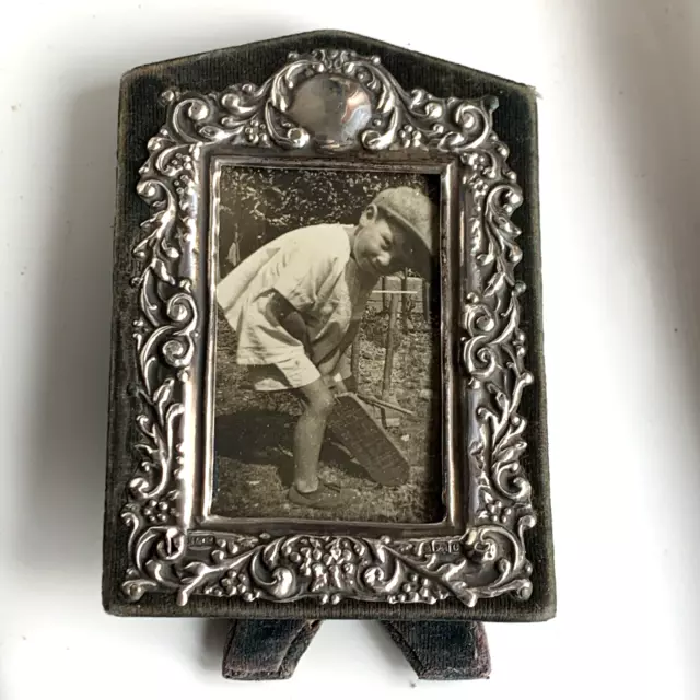 Edwardian Small Silver Easel Back Photograph Frame Birmingham 1903 Sydney & Co