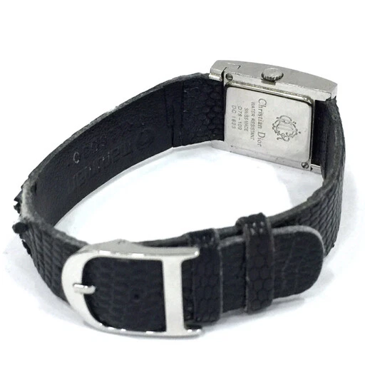 Christian Dior Womens Square Face Quartz Watch Black Dial From JPN 002 5861165 6
