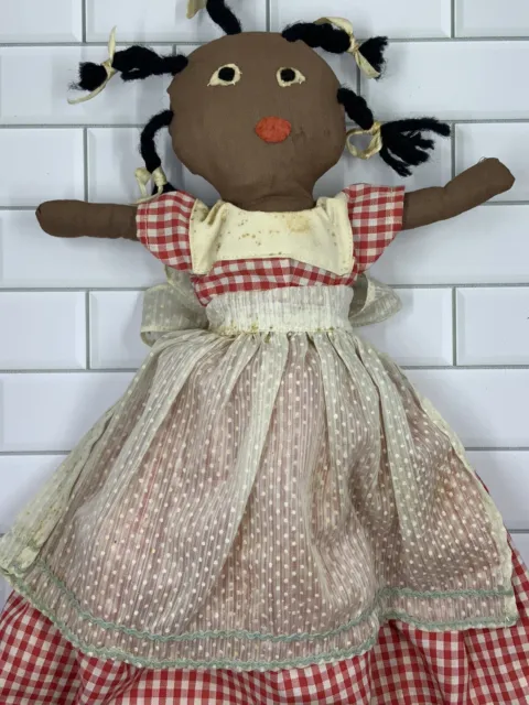 Vintage Topsy Turvy Doll White and Black - American Folk Art - Soft Cloth Body