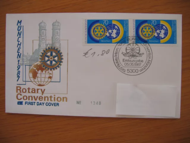 Allemagne Germany BR Deutschland Mi 1327 FDC ETB : Internationaler Rotary - Club