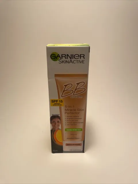 Garnier BB Cream Spf15 Miracle Skin Perfector Normal Dry Skin Med. Dark.EXP 6/25