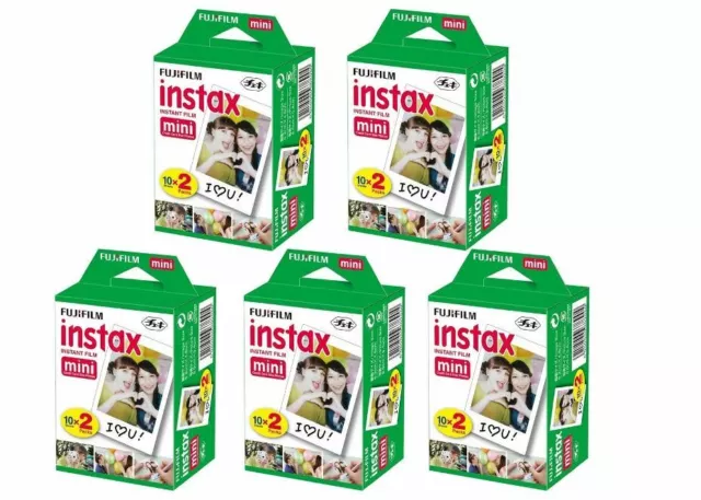 FUJIFILM Instax Mini Film Pellicule pour Photo Instantané Kit 5 Paquets De 20