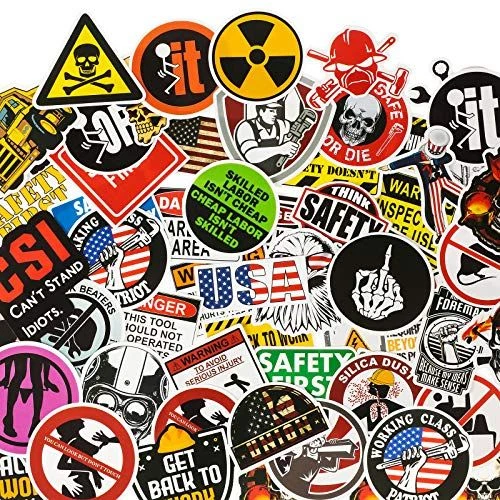 300 Pieces Hard Hat Stickers Funny for Tool Box Helmet Multicolor