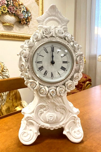 Lemnos Orologio da tavolo Tension/piccolo orologio scrivania in porcellana, made in Japan/orologio tavolo/orologio da scrivania ufficio/piccolo orologio senza ticchettio