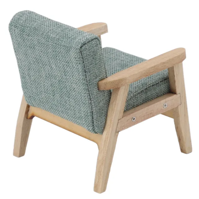 (Grey Green)1:12 Dollhouse Sofa Furniture Decor Single Fabric Armchair For