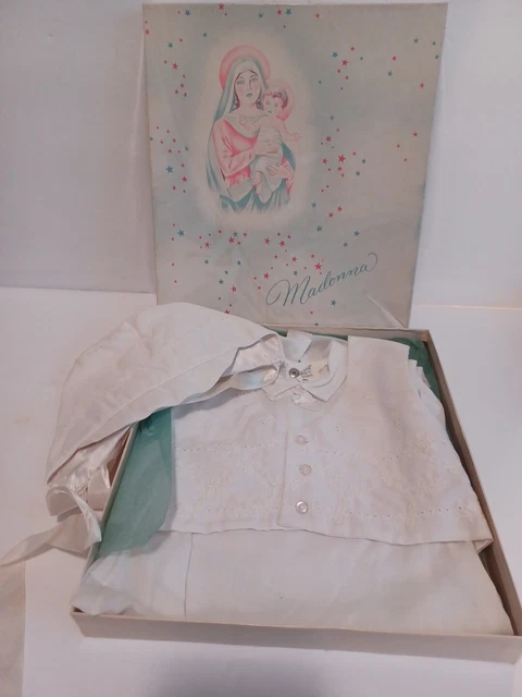 MADONNA Boys Christening/ Baptism Outfit 18 Months #471 WHITE WITH BOX SEE PHOTO