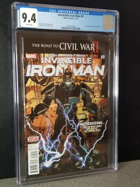 Marvel INVINCIBLE IRON MAN #9 CGC 9.4 1st Riri Williams (Ironheart)