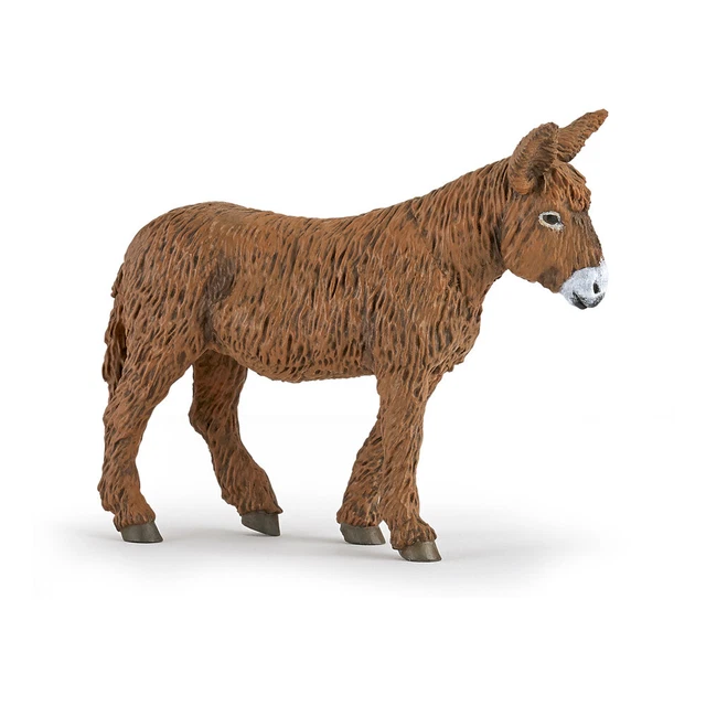 PAPO Farmyard Friends Poitou Donkey Toy Figure, Brown (51168)