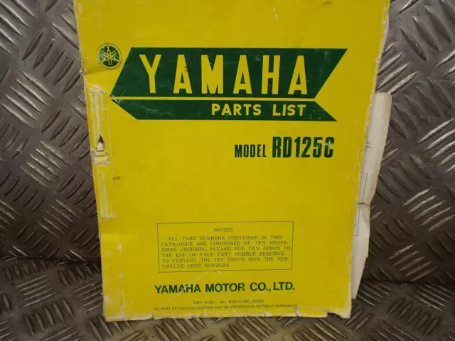 Yamaha RD125C RD125 C Parts List