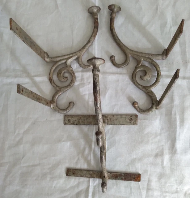 10 Cast Iron Victorian Coat Hooks - Ornate Wall Mount Hooks For Hallway Or Bath