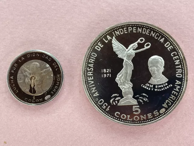 El Salvador 1971 Silver 2 Coin Proof Set / 150th Anniversary / Salvador Dali
