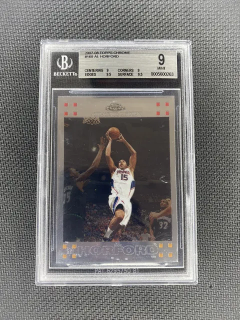 2007-08 Al Horford Topps Chrome Rookie Atlanta Hawks Graded BGS 9 NBA RC #160