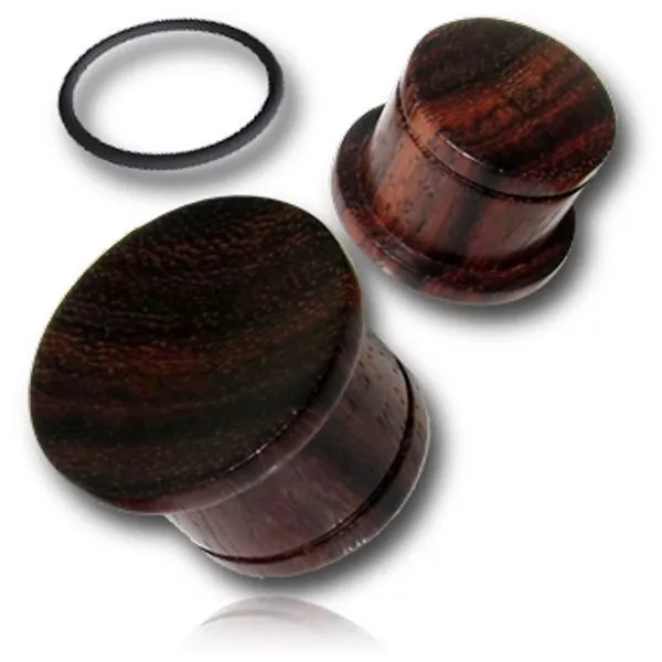 Pair Concave Single Flare Sono Wood Plugs Tunnel Gauges Gauge Organic Plug
