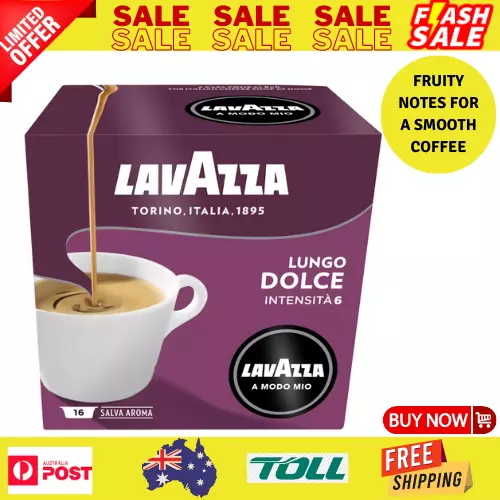 96 pack Lavazza A Modo Mio Lungo Dolce Coffee Capsules Coffee Pods Salva Aroma