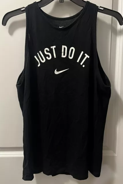 Nike Top Dri-FIT Training Tank Just Do It Women Black Sz Large