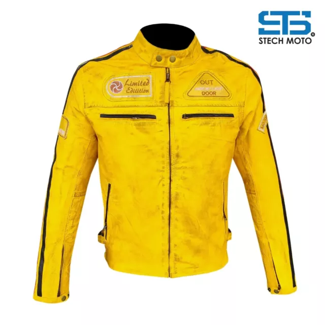 Giacca da Moto in pelle uomo Stechmoto ST 1735 Super Vintage Custom Café Racer