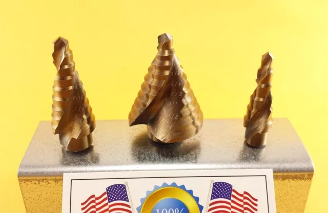Drill Hog Step Drill Set UNIBIT Reamer Spiral Flute COBALT Lifetime Warranty 2