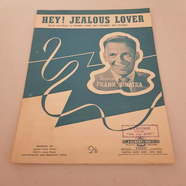 Frank Sinatra - Hey! Jealous Lover 1957 Oz Sheet Music