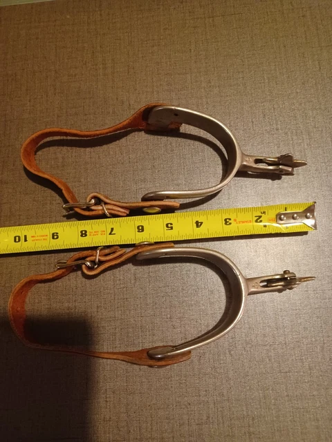 Pair of Vintage North and Judd Anchor Spurs with Leather Straps