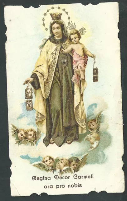 Estampa antigua de la Virgen del Carmen andachtsbild santino holy card santini