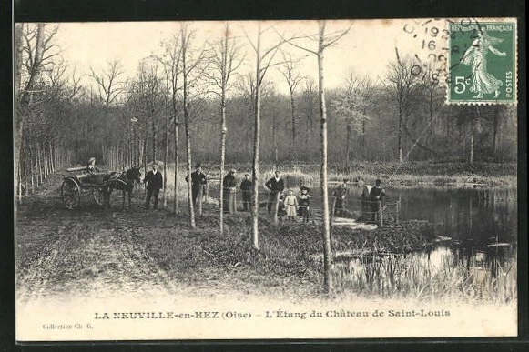 CPA La Neuville-en-Hez, l´Etang du Chateau de Saint-Louis