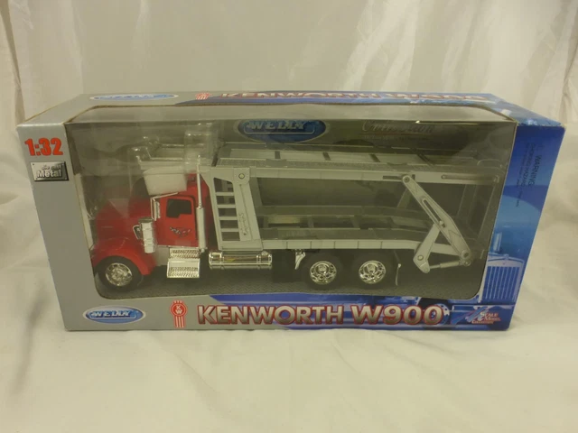 WELLY KENWORTH W900 Diecast Car Transporter USA Red 1 32 Scale