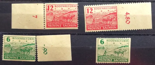 Briefmarken DDR SBZ, Provinz Sachsen Bodenreform, Postfrisch