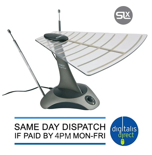 AMPLIFIED INDOOR TV Aerial SLX 27769RG Filtered DAB FM Radio Freeview Antenna £18.99 PicClick UK