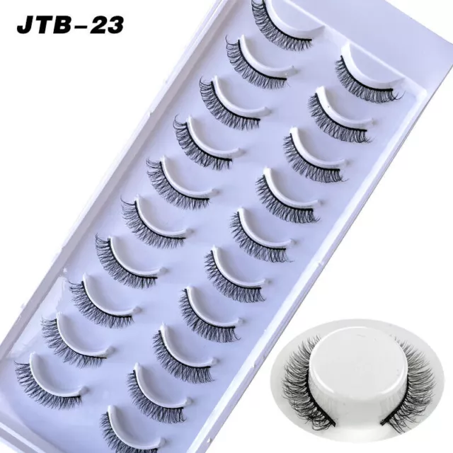 10 Pair 3D Mink False Eyelashes Wispy Cross Long Thick Soft Fake Eye Lashes