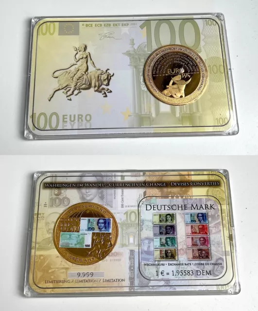 Medaille WÄHRUNGEN IM WANDEL Die D-Mark Deutsche Mark / 100 Euro Zertifikat 2011