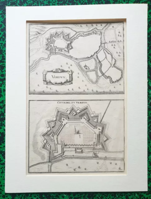 XVII ème - Dépt 55 - Très Beau Plan de la Citadelle de Verdun 34x26 Editée 1645