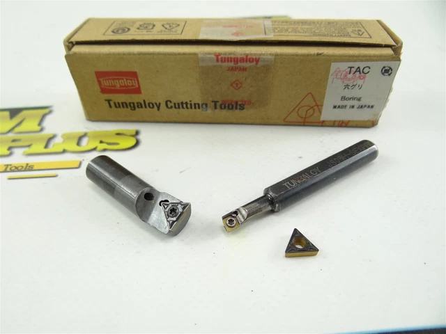 Two Micro Indexable Boring Bars Sandvik 3/8" & Tungaloy 5/16" + New Insert