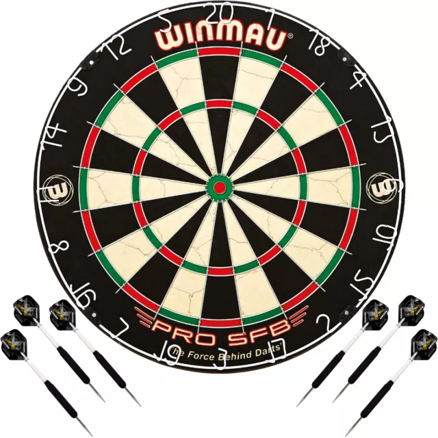 Winmau Pro SFB Dartboard Komplettset mit 6 Darts Dartscheibe Dartset Dart Board